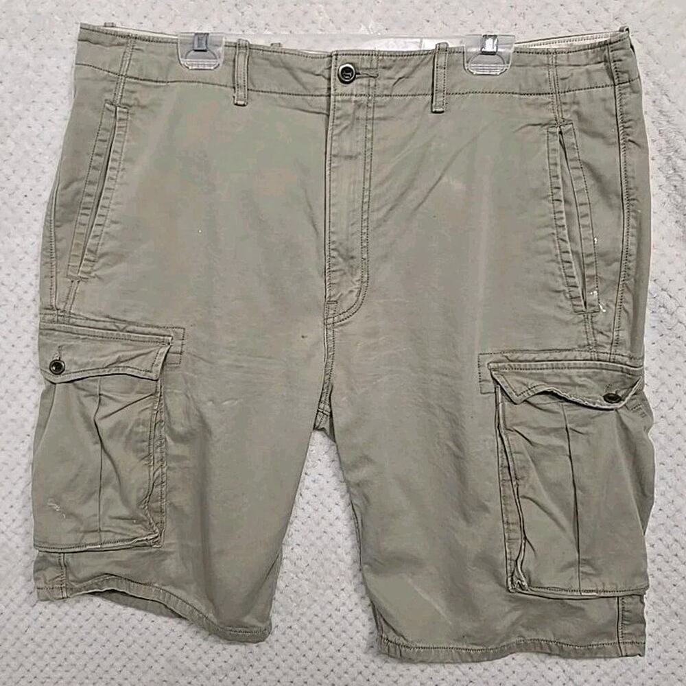 Levi Strauss & Co Men's Cargo Shorts W38 Khaki Utility Multi Pocket Cotton #0322